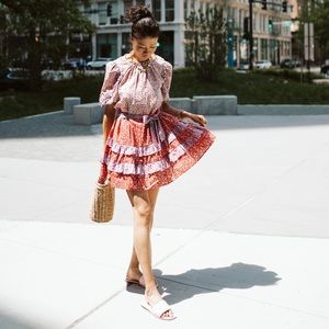 New Floral ruffle flare dress